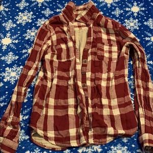 Button up plaid shirt long sleeve